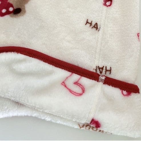 スリーパー 可愛い小熊刺繍の厚手ボアスリーパー