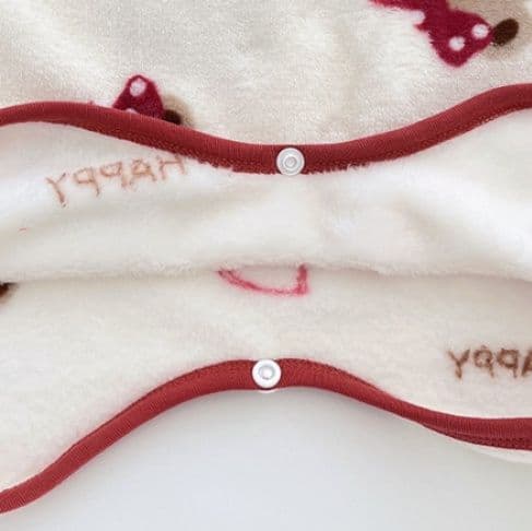 スリーパー 可愛い小熊刺繍の厚手ボアスリーパー