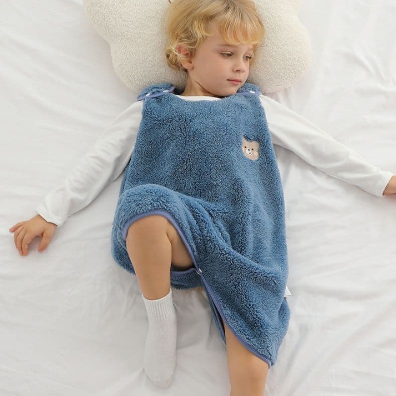 スリーパー 子供用着る毛布もこもこ厚手袖なしスリーパー