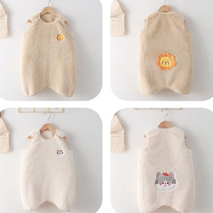 スリーパー 子供用着る毛布もこもこ厚手袖なしスリーパー