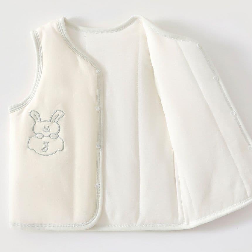 スリーパー 赤ちゃん用うさぎ刺繍入り厚手スリーパー