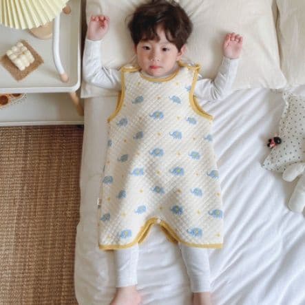 スリーパー ゾウ柄キルティングスリーパー子供用