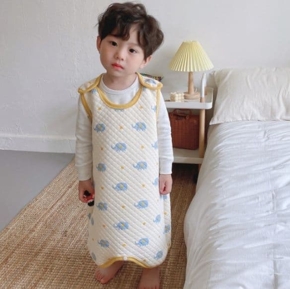 スリーパー ゾウ柄キルティングスリーパー子供用