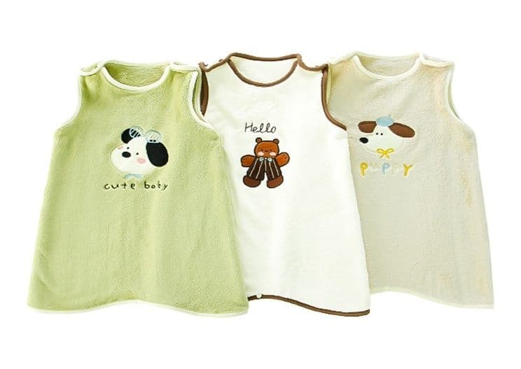 可愛い子犬刺繍ベスト型もこもこスリーパー