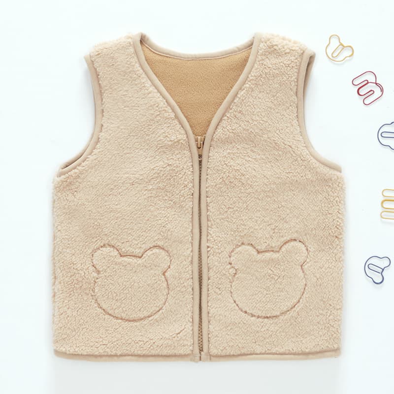 スリーパー 可愛いくまさん刺繍入りもこもこベビースリーパー