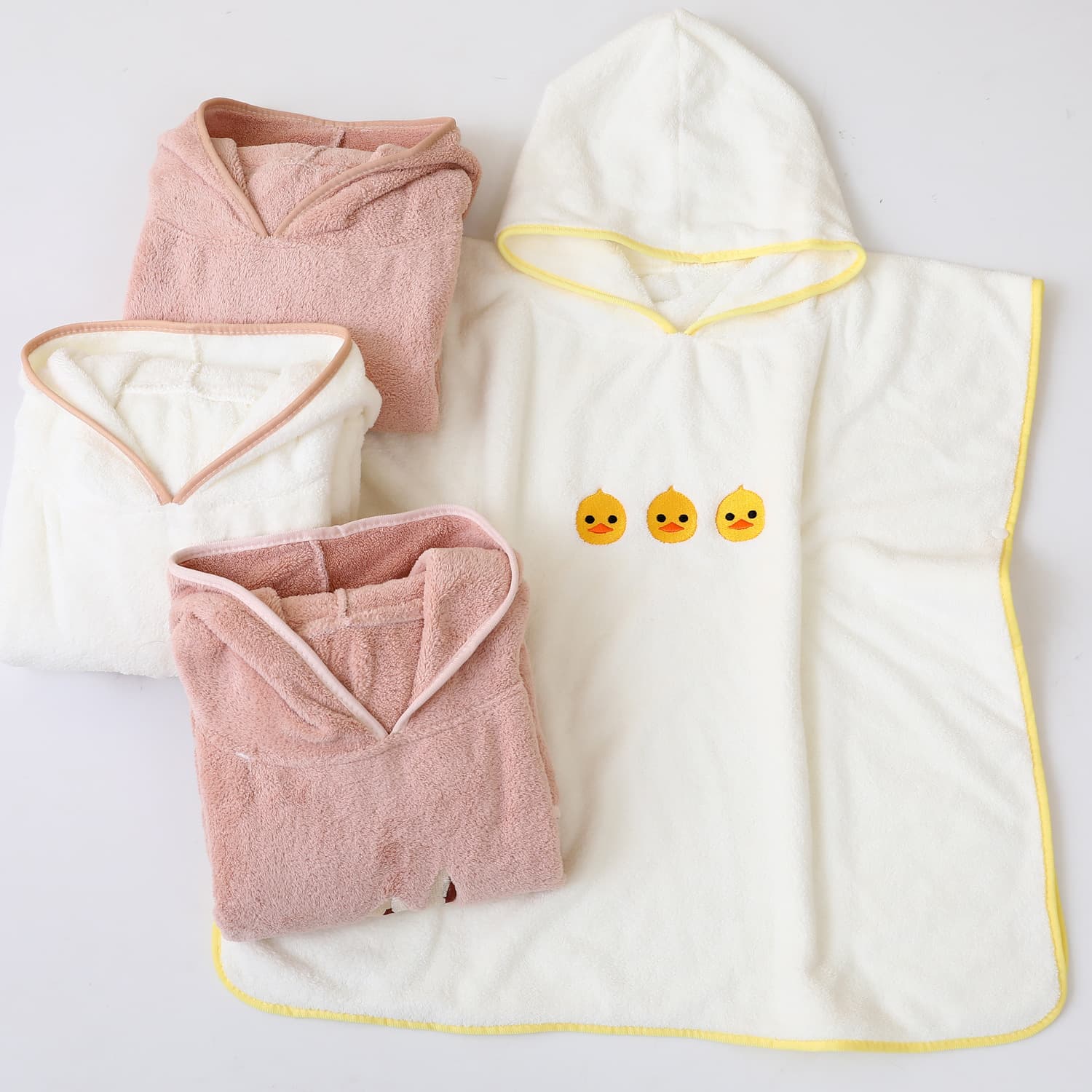 スリーパー 可愛い動物刺繍入りフード付き半袖スリーパー